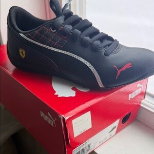 Puma Kids Black and Red Ferrari Sneakers